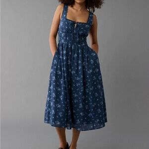 AE Corset Bodice Floral Midi Dress